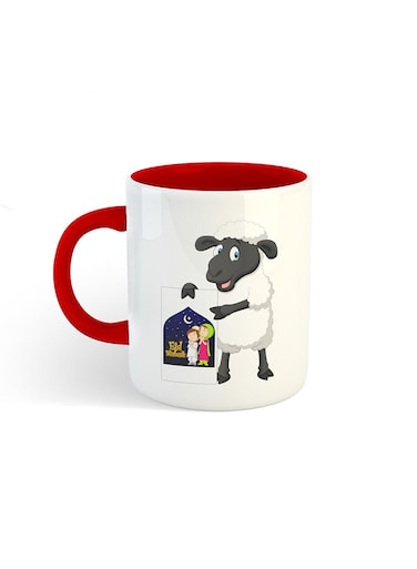 Al-Adha Sheep Printed Mug White/Red