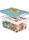 ANTOLE Toys Storage Organizer Bins for Lego,Kids Building Blocks Organizer with Removable Divided Tray,Toy Storage Box,Stackable Kids Toy Chests for Keeping Board Games Stored (Green)