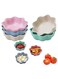seven Multicolor Mini Dipping Bowls - Set of 8 Plastic Seasoning Dish, Soy Sauce Dishes, and Appetizer Plates for Stylish Dining and Flavorful Moments