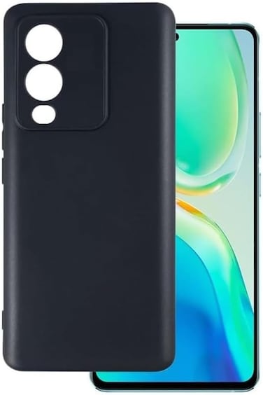 Vivo Y28 5G Case, Thin TPU Cover with Camera Protection Anti-Scratch Slim Soft TPU Silicone Matte Shockproof Bumper Phone Case for Vivo Y28 5G Black