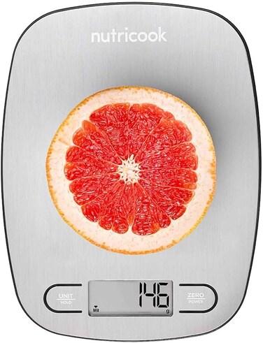 Digital Kitchen Scale Nutricook Eko, 5Kg Capacity, Stainless Steel Food Scale For Baking And Cooking - 4 Weighing Sensors, Tare/Zero, Auto-Off &amp; Auto Calibrate Function