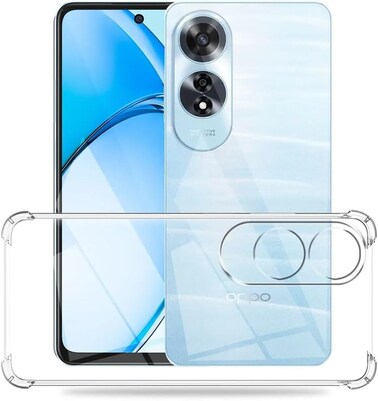 OPPO A60 Case, Crystal Clear Back Cover, Shockproof Soft TPU, Camera Protection Bump, Cushioned Edges, Transparent (Clear)