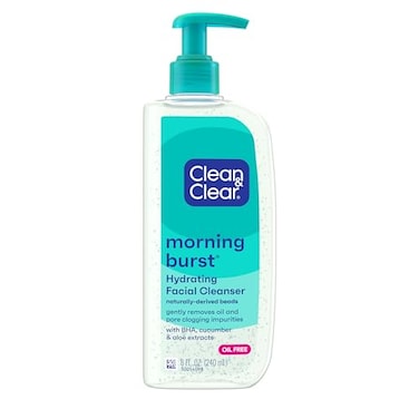 Clean &amp; Clear Morning Burst Oil-Free Hydrating Facial Cleanser With Cucumber &amp; Green Mango Extract, Gentle Daily Face Wash For All Skin Types, 8 Fl. Oz