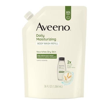 AveenoDaily Moisturizing Body Wash, Soothing Oat, Refill, 36 Fl. Oz