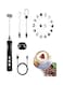 Milk Frother 3 Speeds Handheld Foam Maker With Stainless Whisk Durable Frother Drink Mixer Black 29.8 x 5.3cm