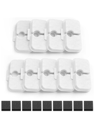 SAMANIJA 9- Pack Cat Fountain Filter Replacement with Pre-Filter Sponges, Compatible with PETLIBRO 2.5L/84oz Cat Water Fountain PLWF005/PLWF115