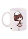 Cartoon Girl Printed Coffee Mug White/Brown/Grey