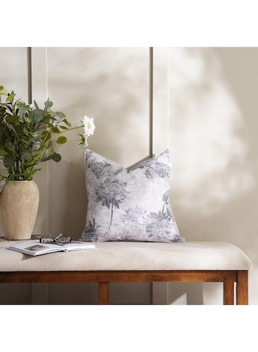 Home Zarina Printed Filled Cushion 50x50cm-Grey