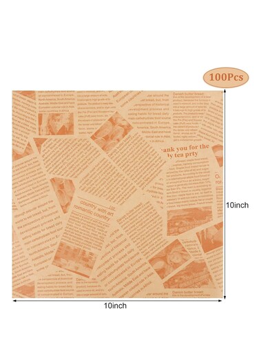 100Pcs Sandwich Wrapping Paper, Wax Paper Sheets for Food, Greaseproof &amp; Non-stick Baking Parchment Paper, Pre-cut Unbleached Parchment Paper Perfect for Bread, Burger and Basket Liners (Yellow)