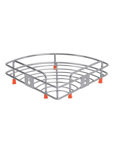 Corner Stainless Steel Basket Corner Shelf (Chrome) Pack of 1