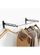 Sleclean Clothes Drying Rack, Wall Mounted Laundry Drying Rack for Clothes, Collapsible Clothing Racks for Indoor and Outdoor, Medium，Matte Black，2 pack