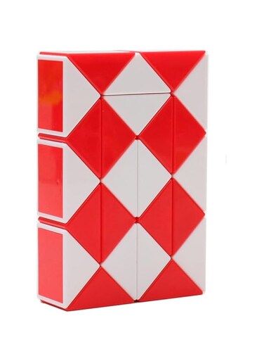 HALAMODO Magic Snake Twist Puzzle Twisty Toy Collection 24 Wedges Magic Ruler (Red)