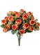Luyue Artificial Mini Rose and Eucalyptus Flower Bouquets 4 Bunches Fake Summer Flowers Outdoor with Boxwood Leaves Stems Greenery Decor for Wedding Home Office-Orange