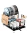 AM ANNA Dish Drying Rack,2-Tier Dish Rack with Drainboard,Detachable Large Capacity Dish Drainer Organizer,Dish Drainer with Glass &amp; Utensil Holder For Kitchen Counter