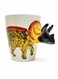 3D Triceratops Handle Ceramic Coffee Mug   Creative Animal Design Cup   Handcrafted Novelty Tea &amp; Coffee Mug   Unique Gift for Home &amp; Office   White   350 ml