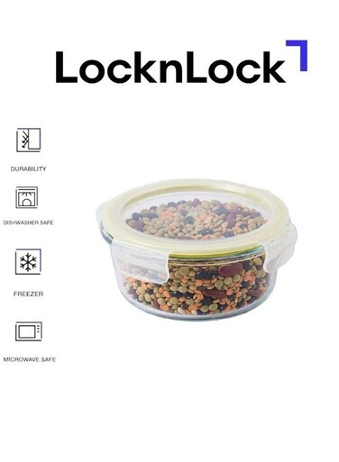 Fresh Oven-Safe Glass Round Container 215ml &acirc;&euro;&ldquo; Airtight, Leakproof &amp; Heat-Resistant
