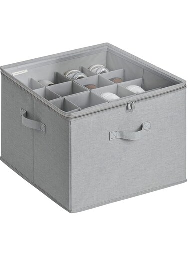 Lomeshow Shoe Organizer for Closet, Fits Up to 14 Pairs, Large Shoe Box Storage Container with Clear Cover, with Adjustable Dividers for Shoe Storage Bins, Space-Saving Shoe Bins (Grey)