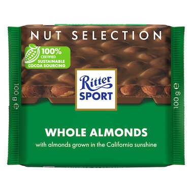 Ritter Sport Whole Almonds Chocolate, 100g