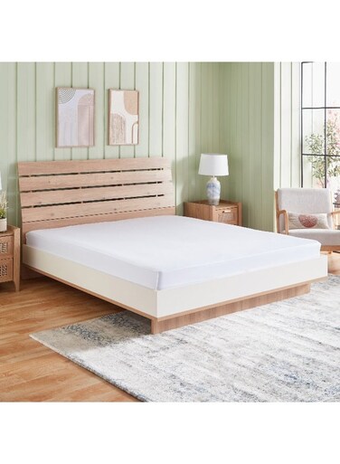 Box White Cotton King Fitted Sheet for Adults