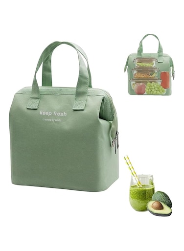 RABEE Lunch Box Carrying Bag,Insulated Lunch Bag Simple Bento Cooler Bag Lunch Tote Bag for Lunch Box Water-resistant Lunch Tote Bag Lunch Box Containers for Women Men Adults Work Picnic (Light Green)