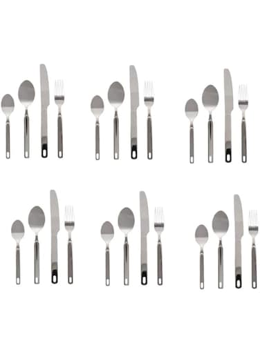 Winsor Stainless Steel Cutlery Set with Stand, 24 Pieces, Silver