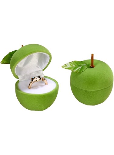 Empty Green Apple Shaped jewelry Gift Box