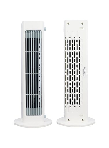 Luocute Oscillating Tower Fan, Compact Design 3 Speeds USB Rechargeable Bladeless Fans for Bedroom Kitchen Office, Table Wall Mountable Electric Tower Fan with Remote Control, 52dB Quiet
