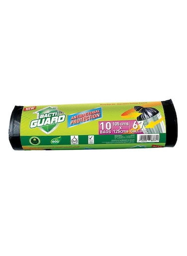 Guard 10-Piece Garbage Bags Black 105x125cm