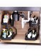 2-Piece 2 Tier Under Sink Metal Storage Rack Cabinet Basket Organizer Black 39.5x34.5x22 cm