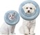 Jaffiust Pet Recovery Collar, Waterproof Soft Adjustable Protective Dog Neck Donut E Collar for Small to Medium Dogs and Cats Post Surgery Safe Replacement Tapered (Blue, L)