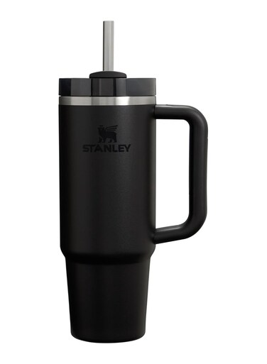 Quencher H2.0 FlowState Stainless Steel Vacuum Insulated Tumbler with Lid and Straw for Water, Iced Tea or Coffee, Smoothie and More, Black 2.0, 40oz/1.18 L