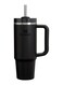 Quencher H2.0 FlowState Stainless Steel Vacuum Insulated Tumbler with Lid and Straw for Water, Iced Tea or Coffee, Smoothie and More, Black 2.0, 40oz/1.18 L