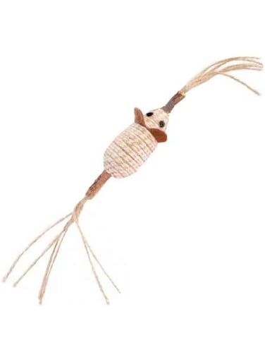 Camon Matatabi Stick Cat Toy with Jute Mouse, 30 cm Size