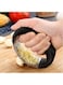 REKO Garlic Press Stainless Steel Crusher and Rocker Plastic Portable Ginger Mincer Squeezer Chopper with Handle Manual Garlic Presser Curved Grinding Slicer Cooking Gadgets Tool for Kitchen (1)