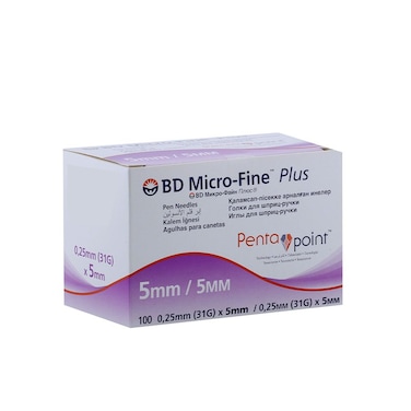 قلم BD Micro-Fine Plus Penta Point 0.25 × 5 مم، 100 قلم
