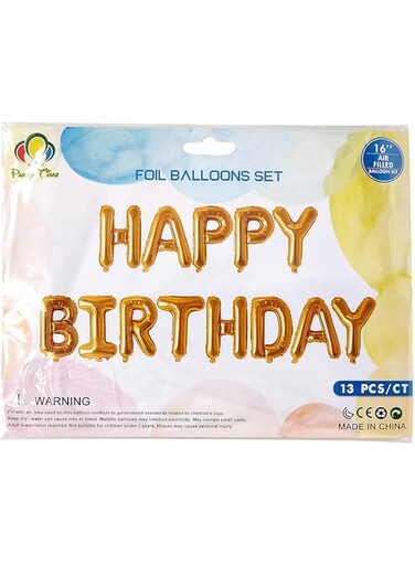 16 Inch Gold Alphabet Letters Balloons Happy Birthday Party Decoration Aluminum Foil Membrane Ballon