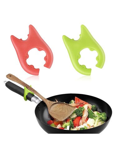 2pcs Heat Resistance Spoon Rest Silicone Spoon Pot Pan Holder&iuml;&frac14;&OElig;Cute Cooking Gadgets