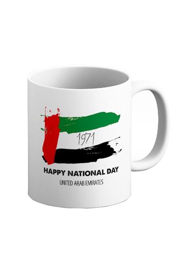 UAE National Day Celebration Printed Ceramic Coffee Mug White