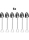 Steel 6 Pieces Silver Shovel Model Dessert Fruit and Ice Cream Spoon CIN754BY-6