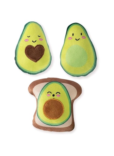 Fringe Studio Avocado 3pcs Small Dog Toy Set - GREEN/4.5X3.25