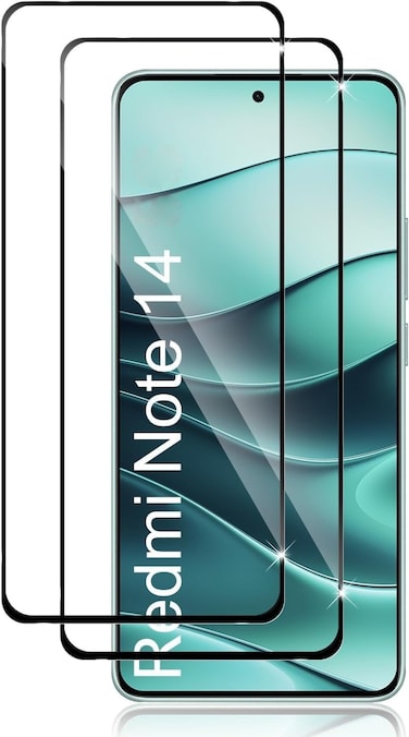 For Xiaomi Redmi Note 14 Screen Protector, Full Curved Tempered Glass [Full Adhesive][Full Coverage] [Bubble-Free] [Anti Scratch] HD Clear High Responsive for Redmi Note 14 4G Black (2 Pack)