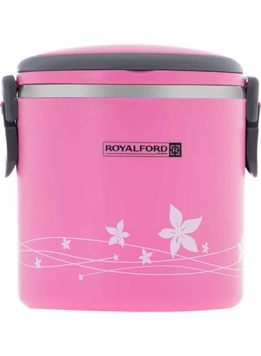 2 In 1 Stainless Steel Lunch Box Pink 1.8Liters