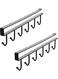 Piece Multi-Function Nail Free Under-The-Closet Single Row Cup Coffee Mug Hooks Clapboard Interlayer Storage Rack Shelf Black