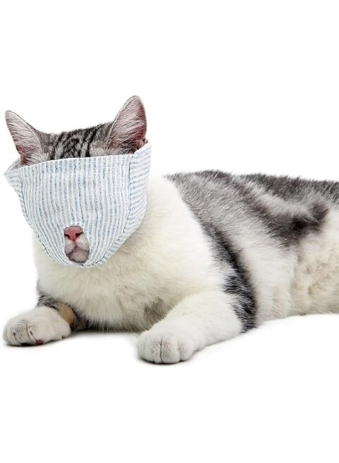 Azonee Cat Muzzle, Breathable Cat Mouth Protector, Soft Cat Muzzle, Anti-Bite and Anti-Meow, Cat Grooming Muzzle, Pet Breathable Anti-Bite Muzzle, Used for Cat Grooming, Bathing and Shaving(M)