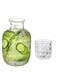 Bedside Water Carafe Set, Night Carafe Pitcher and Water Glass Tumbler Set, Nightstand Water Carafe with Cup Sets, Glass Mouthwash Decanter For Bathroom, Guest Room (Color : Dazzling)