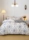 Home 6 Piece King Size Bedding Set without filler Bohemian with Blue Flowers Design.