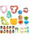 U-HOOME Sandwich Cutter Set Fruit Cutters Bread Cutout Shapes for Kids, 42pcs Mini Vegetable Fruit Shapes Cookie Cutters with Silicone Cup Dividers, 10pcs Food Pick Forks