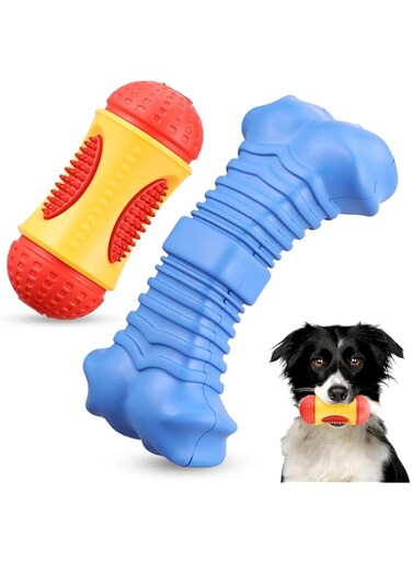 Aggrers Durable Dog Squeaky Toys for Aggressive Chewers, Interactive Indestructible Toys for Medium and Large Breed Dogs