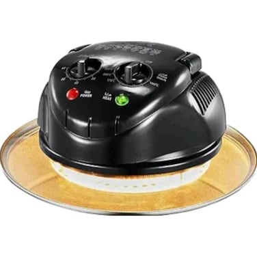 12L Halogen Oven Air Fryer, Electric Convection Cooker with Timer &amp; Temperature Control, Healthy Oil-Free Cooking, Black