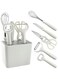 Kitchen Gadgets Set,Kitchen Scissors, Kitchen Utensils Set with Holder, Paring Knife, Whisk, Bottle Opener, Peeler- Home Kitchen Gadgets (White 6 Pieces set)